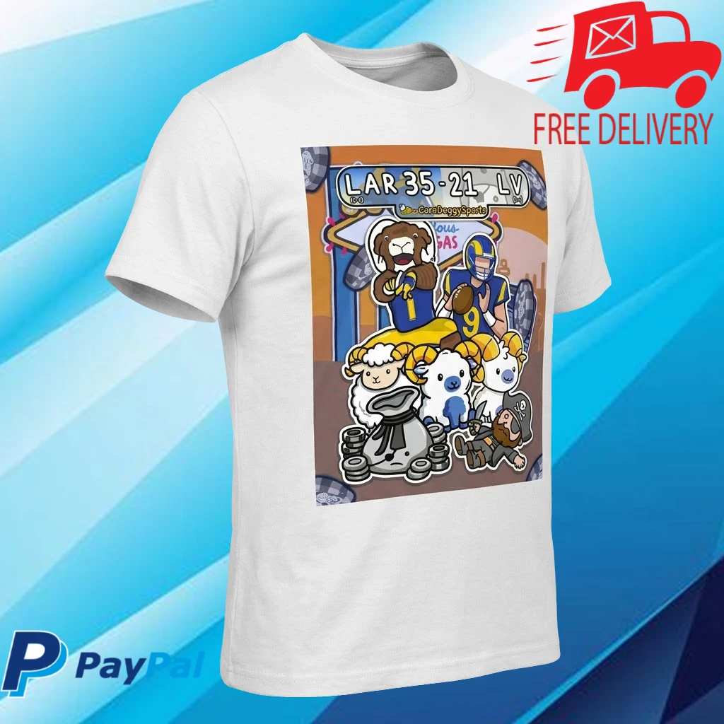 Los Angeles Rams vs Las Vegas Raiders 35-21 CornDoggy Sports Poster Tee